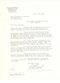 [Carta] 1957 oct. 23, New York [a] Mrs. Madeleine S. Redditt, New York