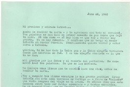 [Carta] 1960 jun. 28, [New York] [a] Esther de Cáceres, [Montevideo]