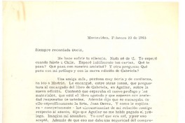 [Carta] 1965 feb. 23, Montevideo, [Uruguay] [a] Doris Dana, [New York]