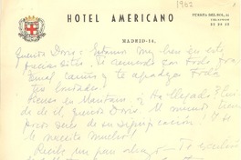 [Carta] [1962], Madrid, España [a] Doris Dana, [New York]
