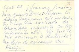 [Carta] 1960, ago. 28, [Montevideo, Uruguay] [al] Doris Dana, [New YorK]