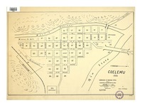 Coelemu 1934 numeración de manzanas oficial [mapa] : de la Asociación de Aseguradores de Chile.