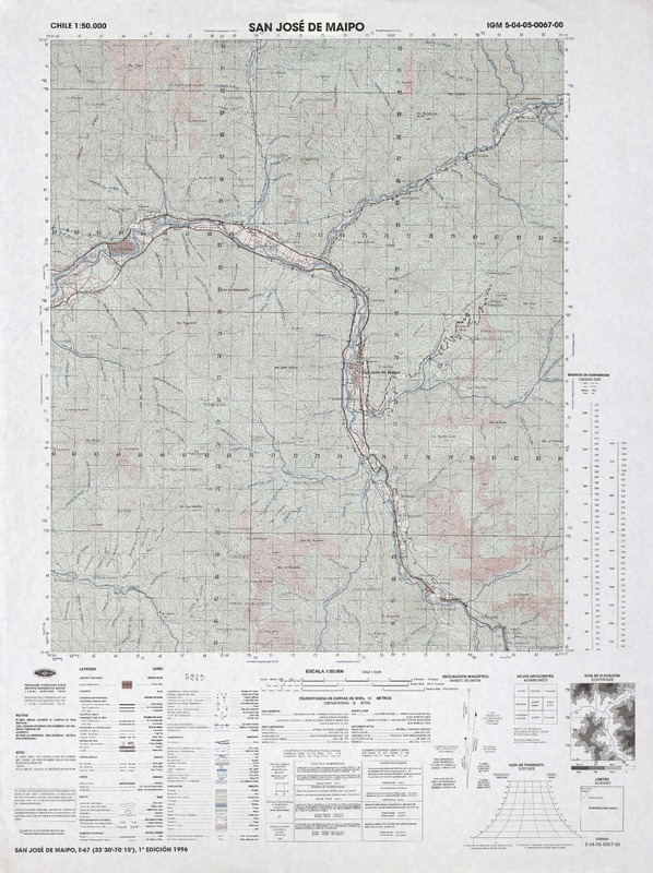 San José de Maipo 33°30' - 70°15' [material cartográfico] : Instituto Geográfico Militar de Chile.