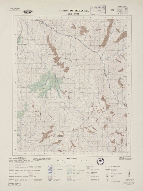 Sierras de Bellavista 3445 - 7030 [material cartográfico] : Instituto Geográfico Militar de Chile.