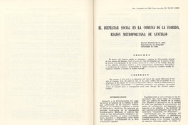 El bienestar social en la comuna de La Florida, Región Metropolitana de Santiago