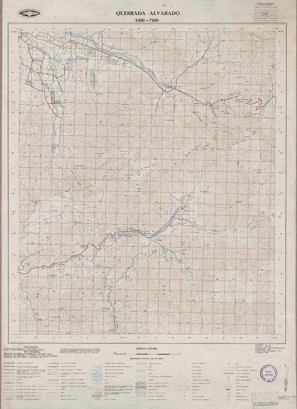 Quebrada Alvarado 3300 - 7100 [material cartográfico] : Instituto Geográfico Militar de Chile.