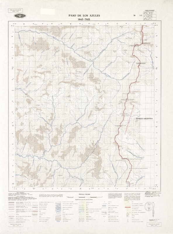 Paso de Los Azules 3045 - 7015 [material cartográfico] : Instituto Geográfico Militar de Chile.
