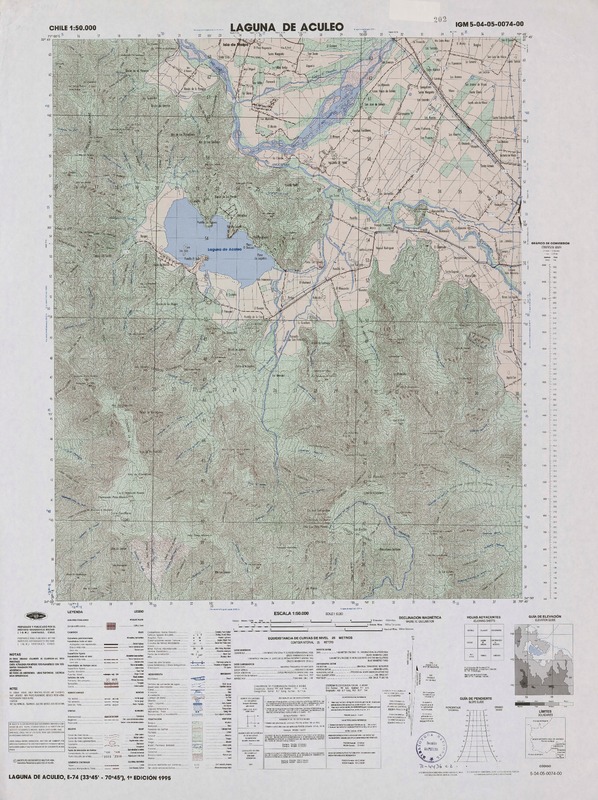 Laguna de Aculeo 3345 - 7045 [material cartográfico] : Instituto Geográfico Militar de Chile.