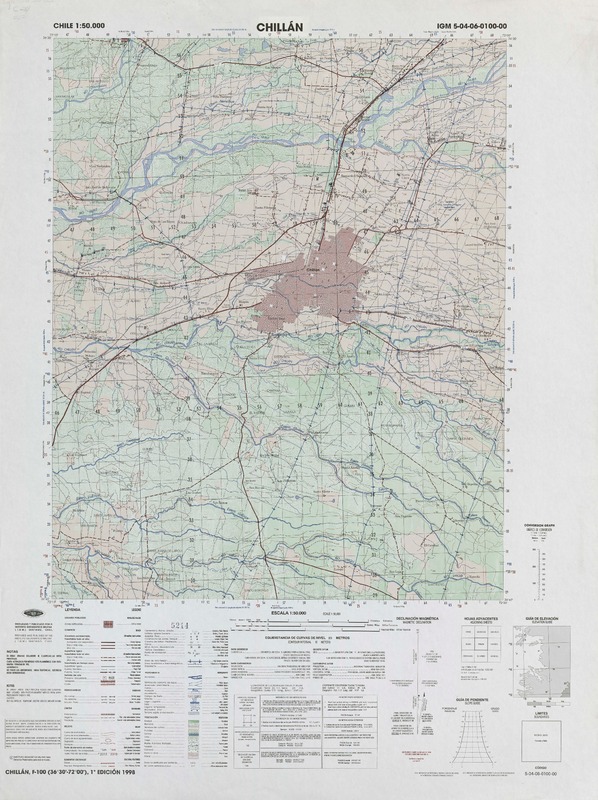 Chillán 3630' - 7200' [material cartográfico] : Instituto Geográfico Militar de Chile.