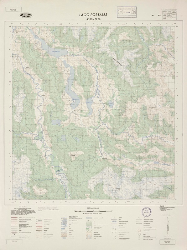 Lago Portales 4530 - 7220 [material cartográfico] : Instituto Geográfico Militar de Chile.