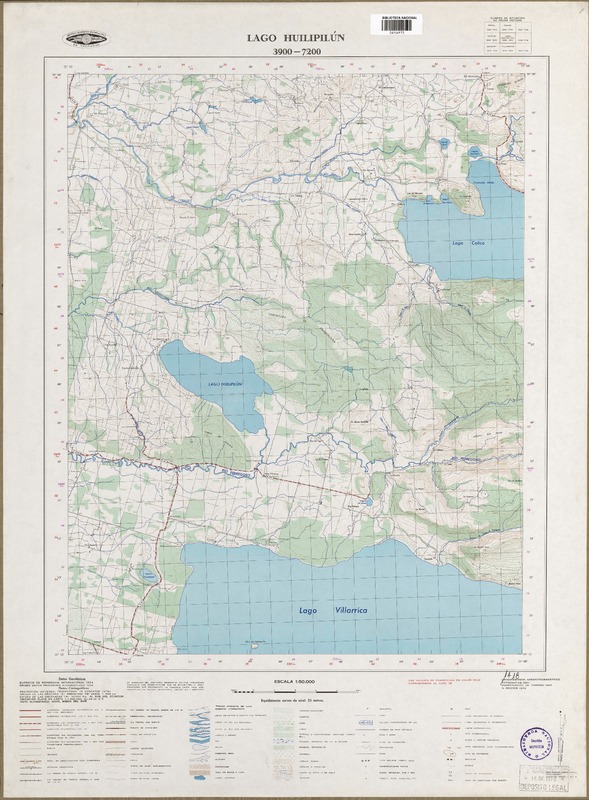 Lago Huilipilún 3900 - 7200 [material cartográfico] : Instituto Geográfico Militar de Chile.