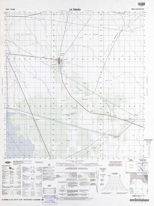 La Tirana (20°15'13.00"-69°30'06.05") [material cartográfico] : Instituto Geográfico Militar de Chile.