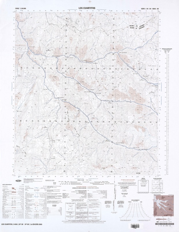 Los Cuartitos (29°30' - 70°00') [material cartográfico] : Instituto Geográfico Militar de Chile.