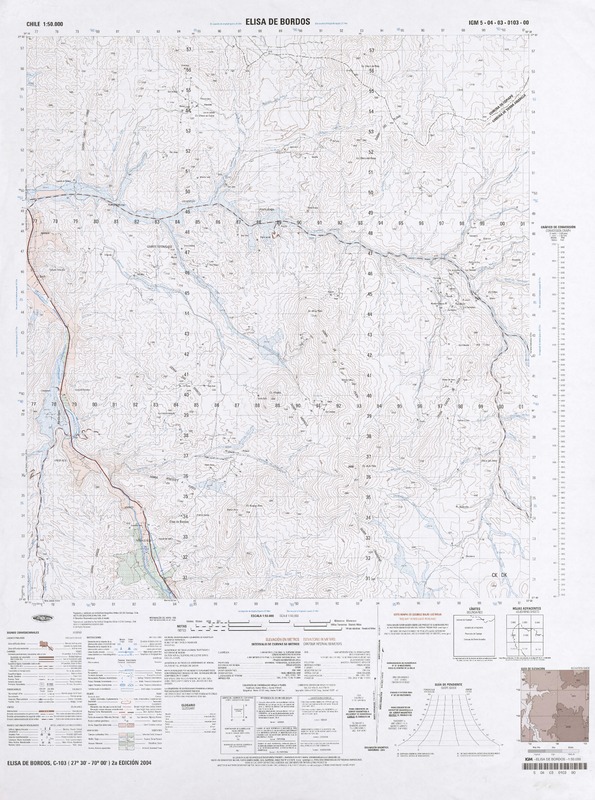 Elisa de Bordos 27°30' - 70°00' [material cartográfico] : Instituto Geográfico Militar de Chile.