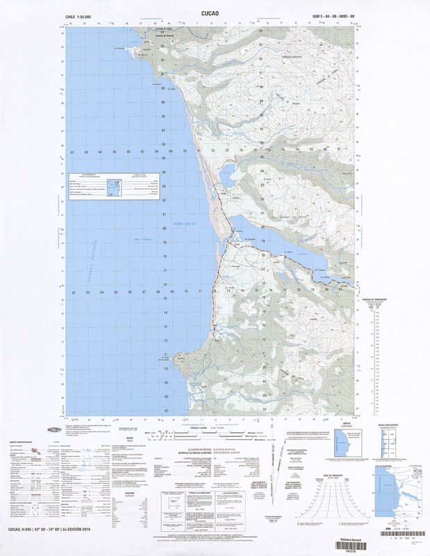 Cucao H-095 (42° 30'- 74° 00') [material cartográfico] preparado y publicado por el Instituto Geográfico Militar.