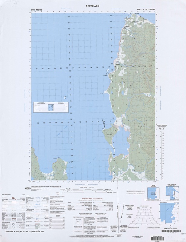 Chumildén (42° 30' - 72° 45')  [material cartográfico] preparado y publicado por el Instituto Geográfico Militar.