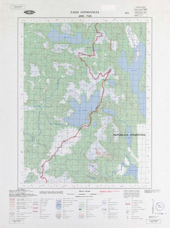 Lago Constancia (40°30'-71°45')  [material cartográfico] Instituto Geográfico Militar de Chile.
