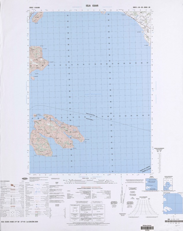 Isla Guar (41° 30' - 72° 45')  [material cartográfico] preparado y publicado por el Instituto Geográfico Militar.
