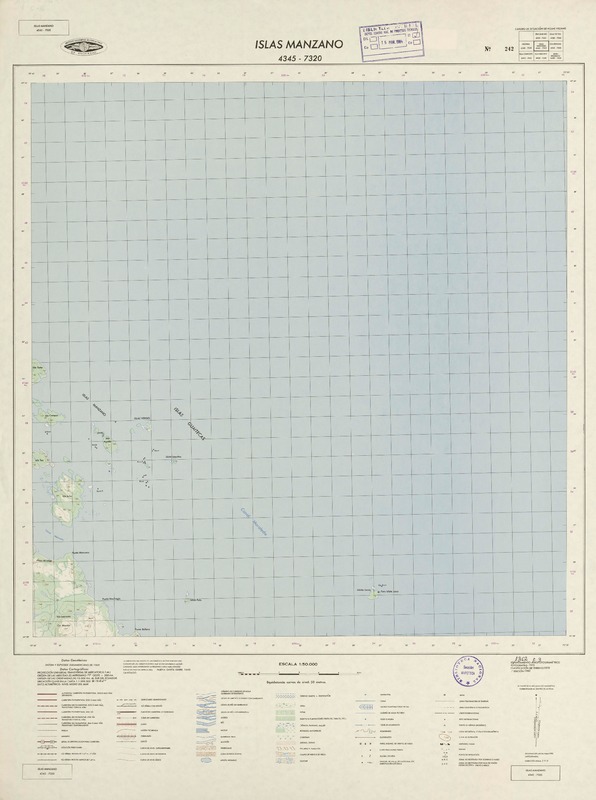 Islas Manzano (43° 45' - 73° 20')  [material cartográfico] Instituto Geográfico Militar de Chile.