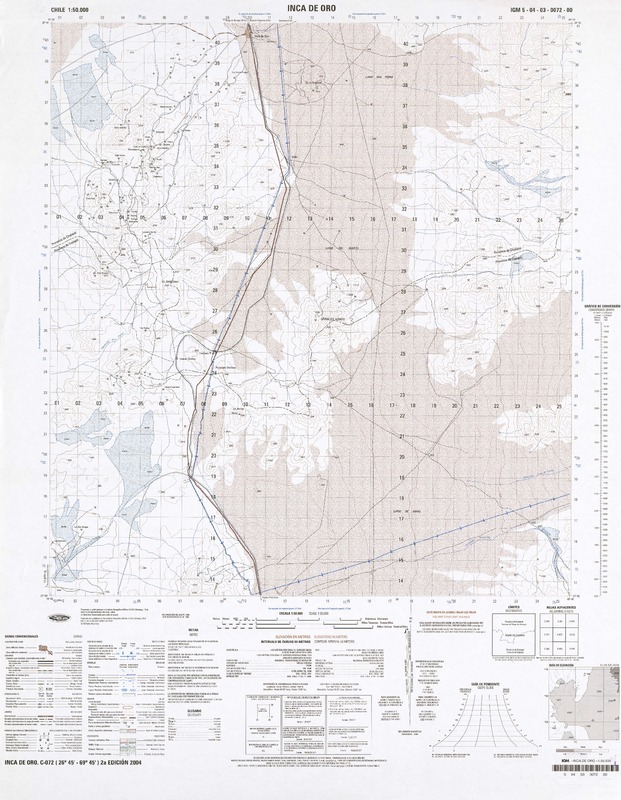 Inca de Oro 26°45' - 69°45' [material cartográfico] : Instituto Geográfico Militar de Chile.