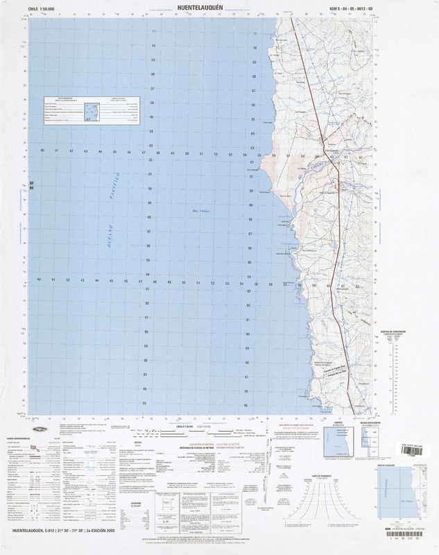 Huentelauquén (31°30' - 71°30') [material cartográfico] : Instituto Geográfico Militar de Chile.