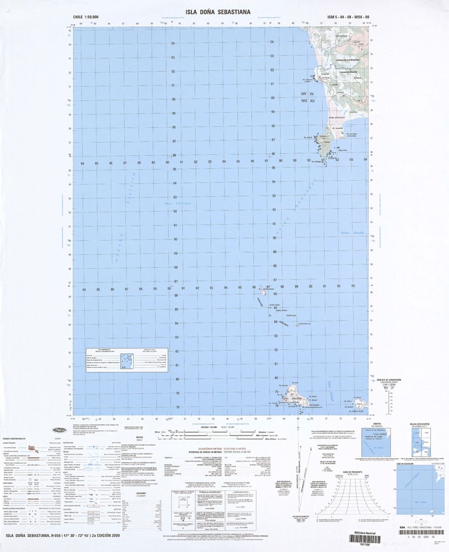 Isla Doña Sebastiana (41° 30' - 73° 45')  [material cartográfico] Instituto Geográfico Militar de Chile.
