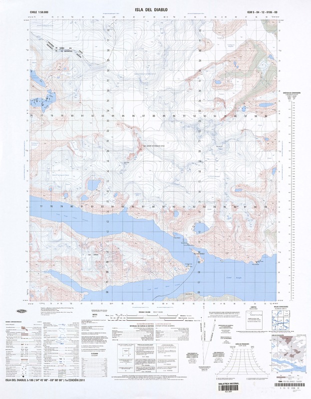 Isla del Diablo (54° 45' 00" - 69° 00' 00")  [material cartográfico] Instituto Geográfico Militar de Chile.