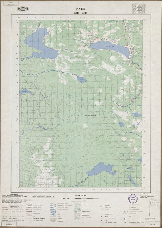 Natri 42° 45' - 73° 45' [material cartográfico] : Instituto Geográfico Militar de Chile.