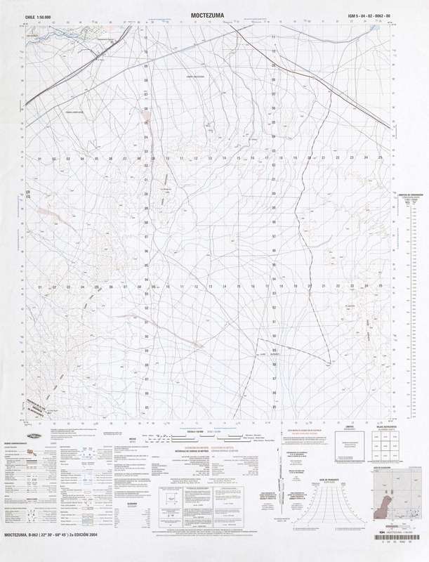 Moctezuma 22°30' - 68°45' [material cartográfico] : Instituto Geográfico Militar de Chile.