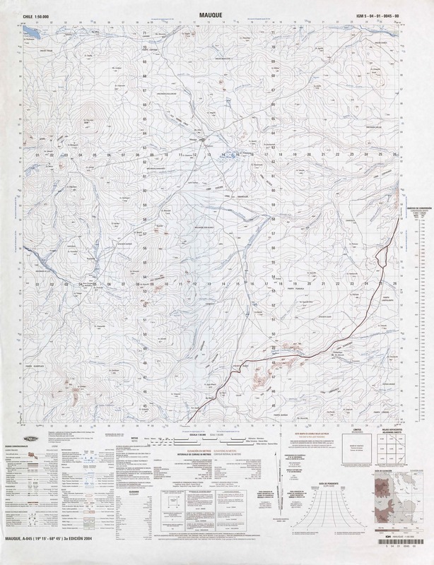 Mauque (19°15'- 68°45') [material cartográfico] : Instituto Geográfico Militar de Chile.