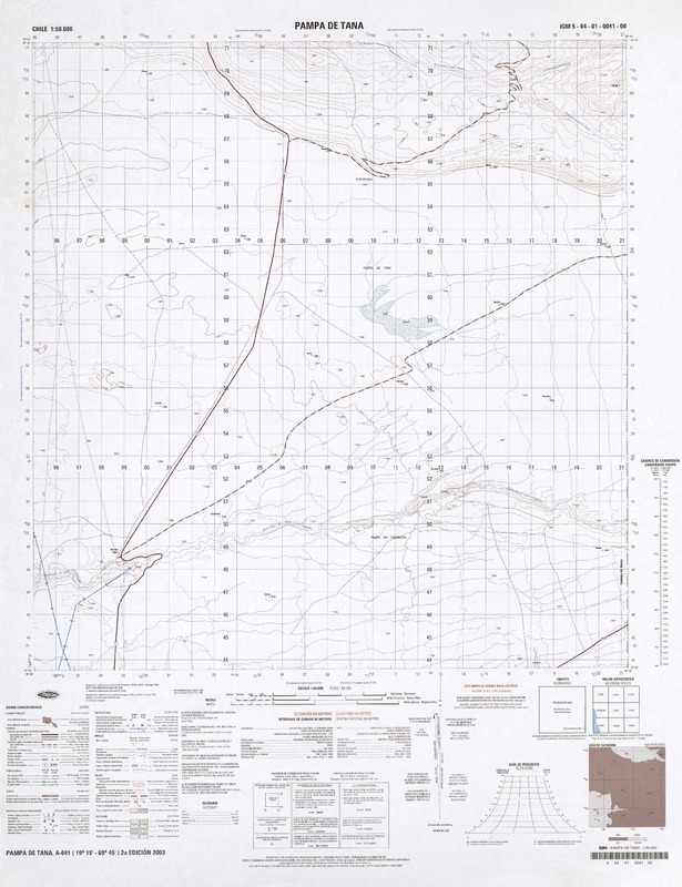 Pampa de Tana (19°15'- 69°45') [material cartográfico] : Instituto Geográfico Militar de Chile.