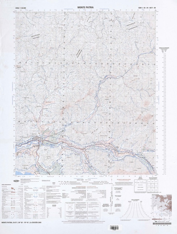 Monte Patria (30°30' - 70°45') [material cartográfico] : Instituto Geográfico Militar de Chile.