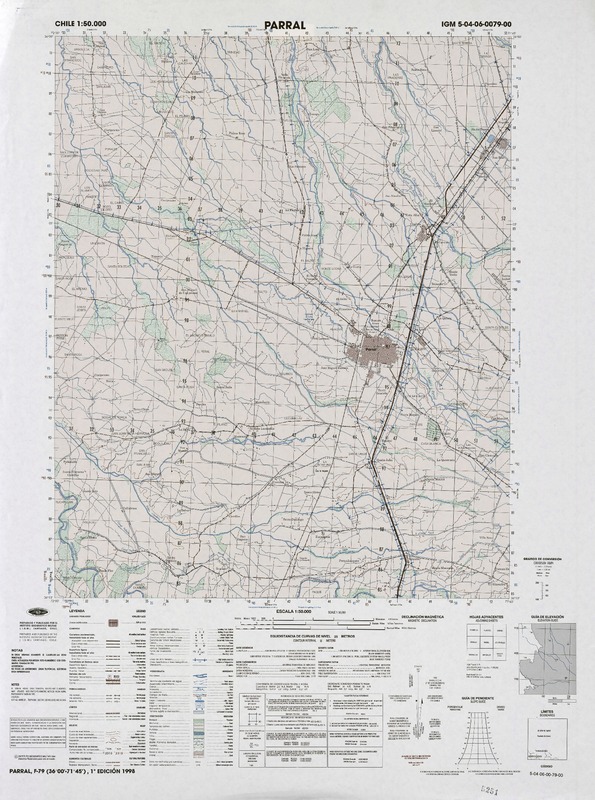Parral 3600 - 7145 [material cartográfico] : Instituto Geográfico Militar de Chile.