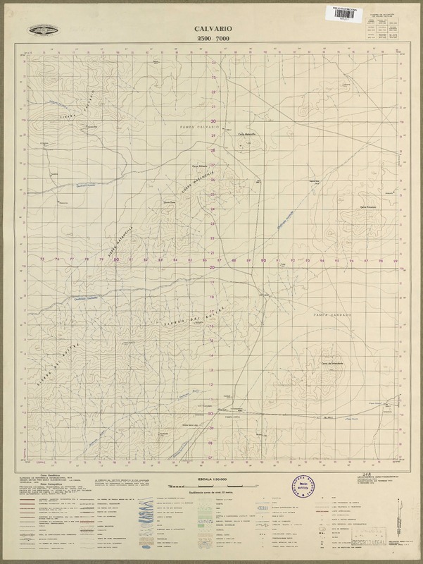 Calvario 2500 - 7000 [material cartográfico] : Instituto Geográfico Militar de Chile.
