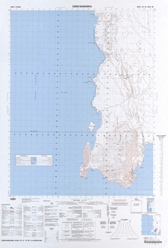 Cerro Bandurria (23°15'-70°30') [material cartográfico] : Instituto Geográfico Militar de Chile.