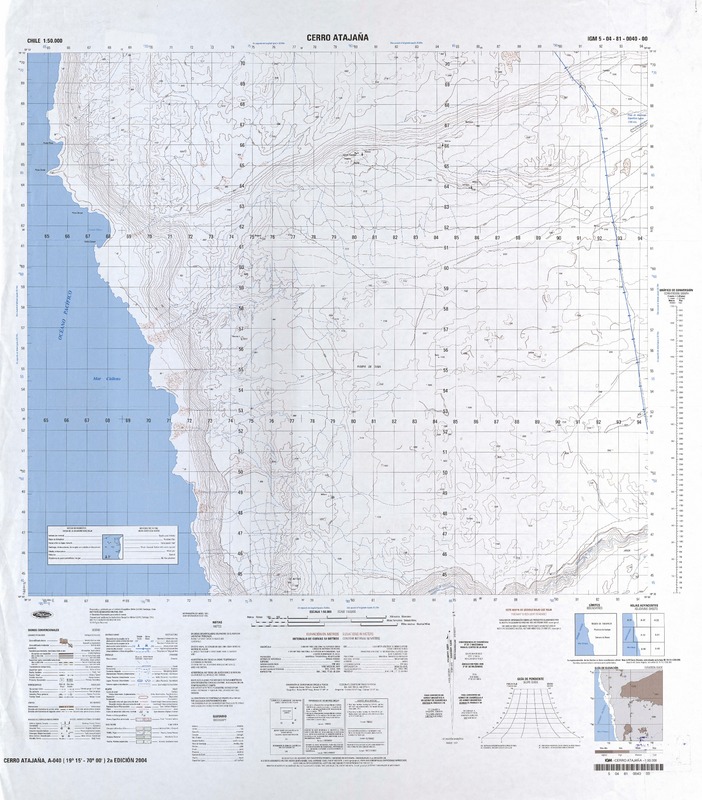 Cerro Atajaña (19°15'-70°00') [material cartográfico] : Instituto Geográfico Militar de Chile.