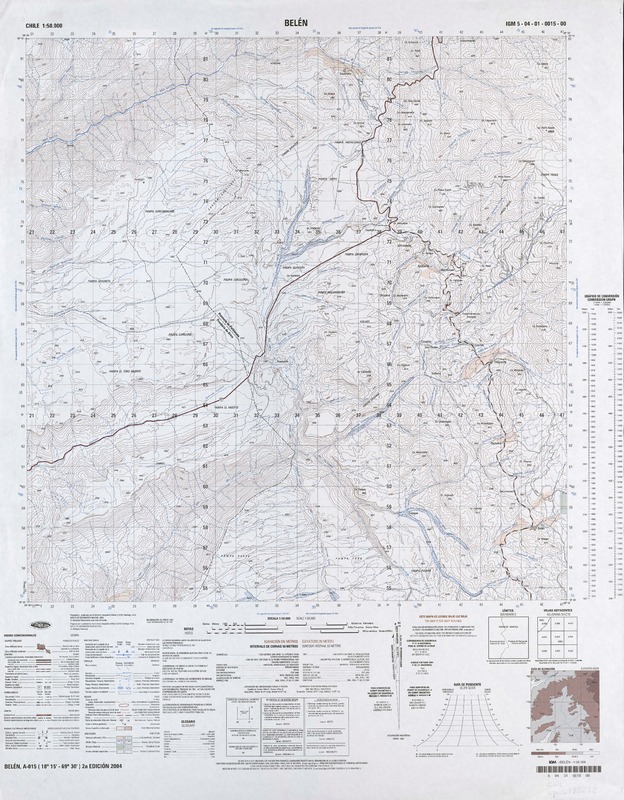 Belén (18°15' - 69°30') [material cartográfico] : Instituto Geográfico Militar de Chile.