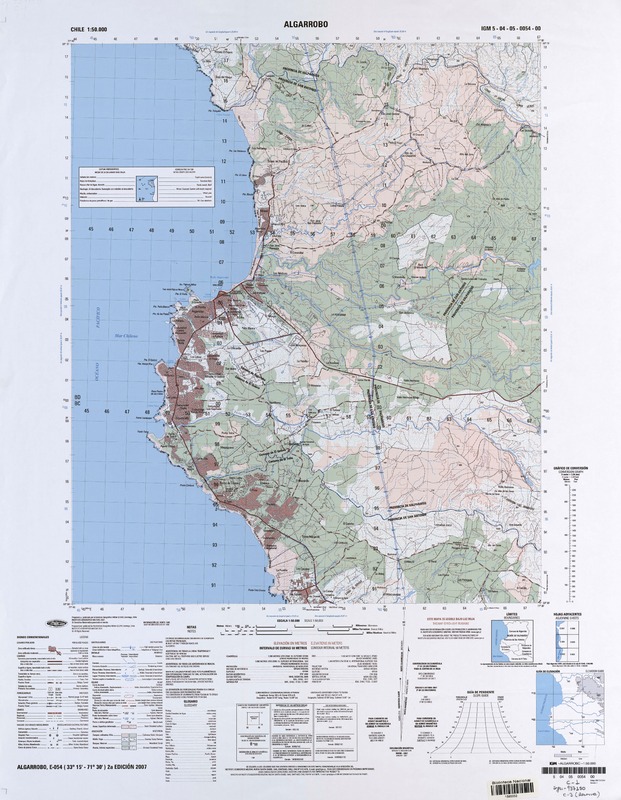 Algarrobo E-040 (32° 45'- 71° 30') [material cartográfico] preparado y publicado por el Instituto Geográfico Militar.