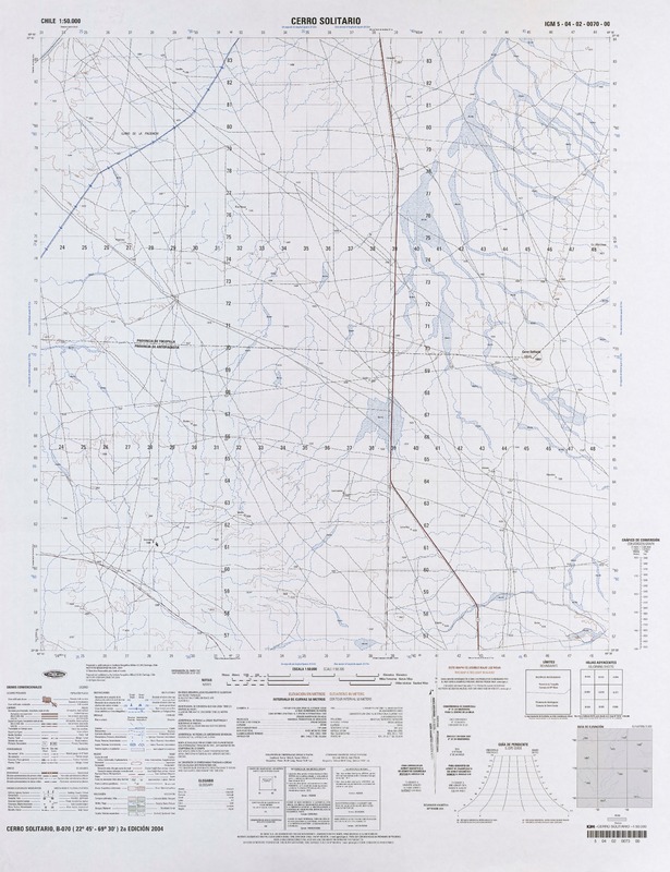 Cerro Solitario 22°45' - 69°30' [material cartográfico] : Instituto Geográfico Militar de Chile.