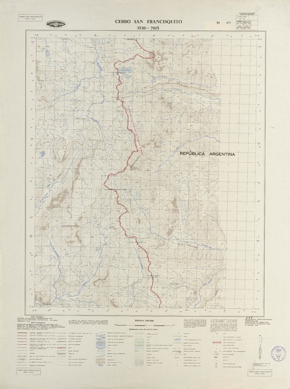 Cerro San Francisquito 3530 - 7015 [material cartográfico] : Instituto Geográfico Militar de Chile.