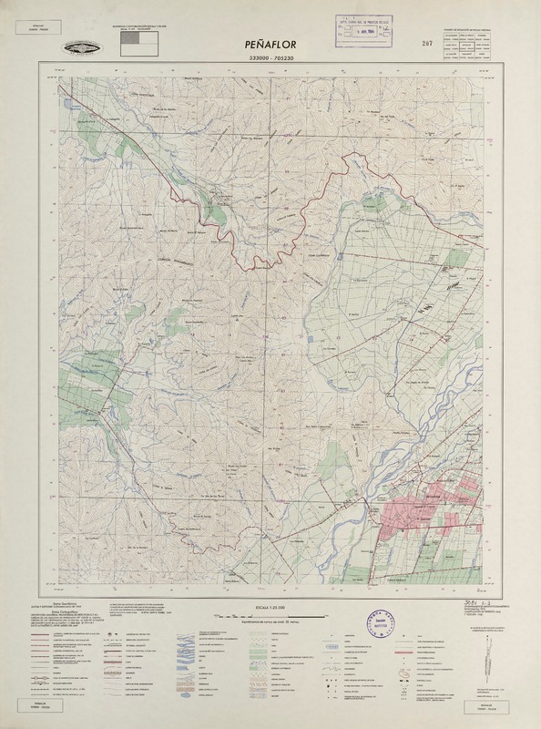 Peñaflor 333000 - 705230 [material cartográfico] : Instituto Geográfico Militar de Chile.