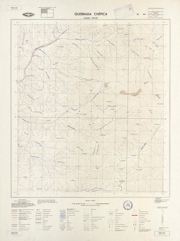 Quebrada Chépica 294500 - 703730 [material cartográfico] : Instituto Geográfico Militar de Chile.