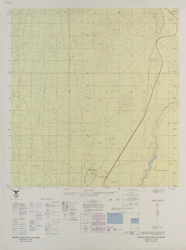 Oficina Santa Fe 214500 - 693000 [material cartográfico] : Instituto Geográfico Militar de Chile.
