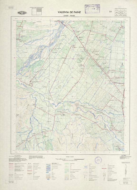 Valdivia de Paine 334500 - 704500 [material cartográfico] : Instituto Geográfico Militar de Chile.