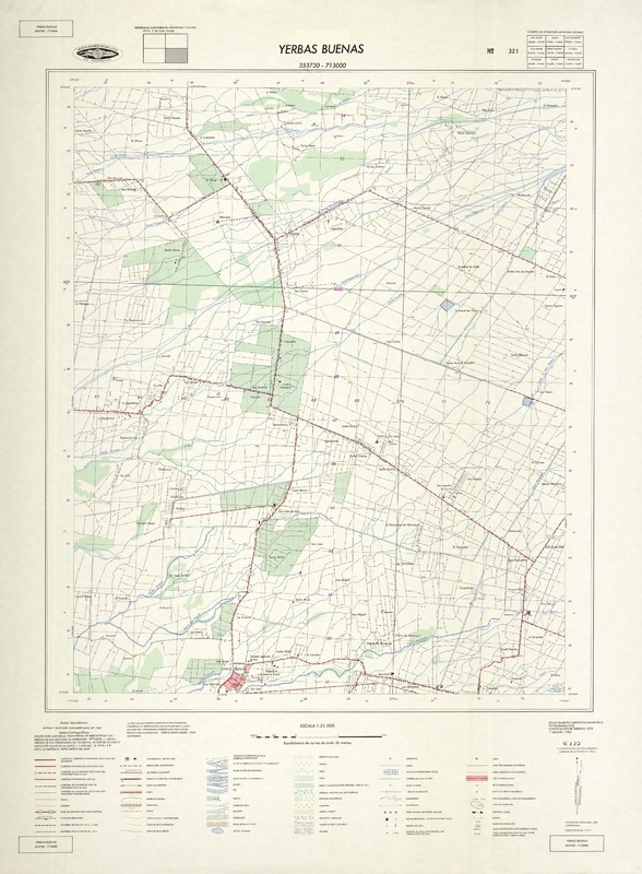 Yerbas Buenas 353730 - 713000 [material cartográfico] : Instituto Geográfico Militar de Chile.