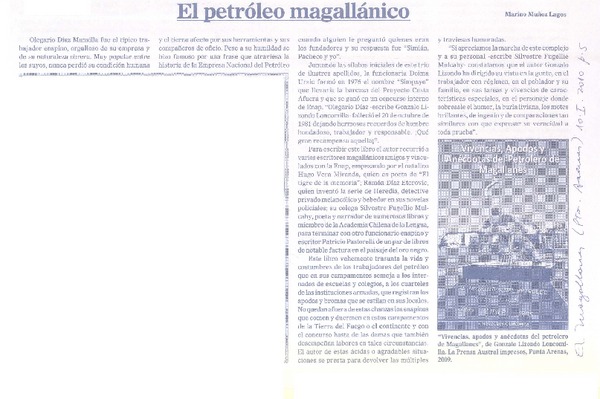 el petróleo magallánico  [artículo] Marino Muñoz Lagos.