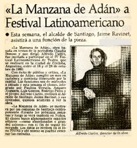 "La Manzana de Adán" a Festival Latinoamericano.  [artículo]