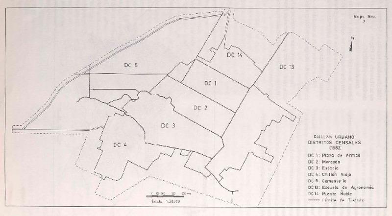 Chillán urbano distritos censales 1982. [material cartográfico] :