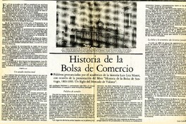 Historia de la bolsa de comercio  [artículo] Luis Lira Montt.