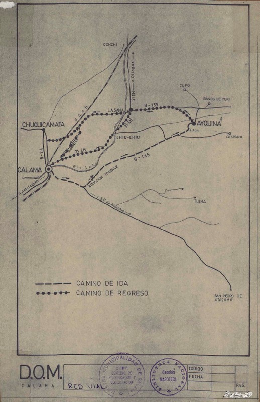 Calama red vial [material cartográfico] : Ilustre Municipalidad de Calama.